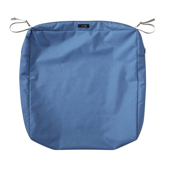 CLASSIC ACCESSORIES Ravenna Water-Resistant 21 x 19 x 5 Inch Patio Seat Cushion, Empire Blue