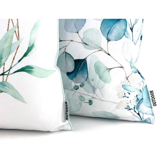 heimtexland ® Outdoorkissen Lotus Effekt 45x45 Garten Dekokissen Wasserabweisend Outdoor Lounge Deko Kissen Typ742 Eukalyptus