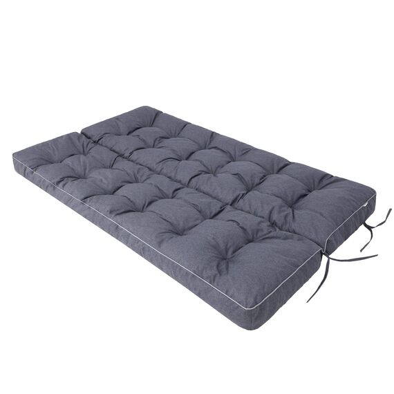 PillowPrim Navy Blau Gartenschaukelkissen für Hollywoodschaukel, 180 cm Sitzbreite, Bequeme Bankauflage mit Rückenlehne, Für Bierzeltgarnitur