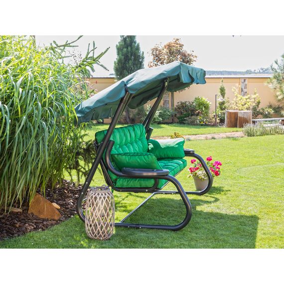 PillowPrim Grün Hollywoodschaukel Sitzkissen, 180 cm Gartenschaukel Sitzbank, Komfort Polster mit Rückenlehne, Ideal für Eckbänke und Sitztruhnen