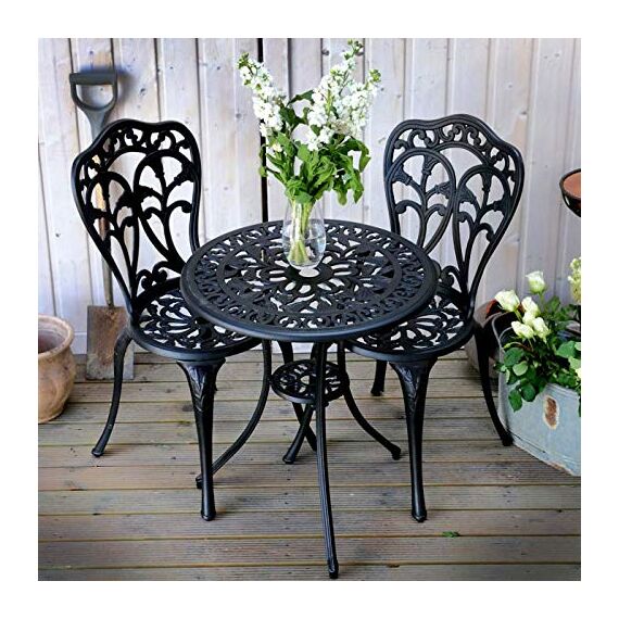 Lazy Susan Bistrotisch Tulipe 60 cm | Rund 2-Sitzer | Aluminiumguss | Wetterfest | 3 Jahre Garantie | Bronzefarben