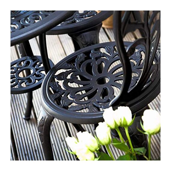 Lazy Susan Bistrotisch Tulipe 60 cm | Rund 2-Sitzer | Aluminiumguss | Wetterfest | 3 Jahre Garantie | Bronzefarben