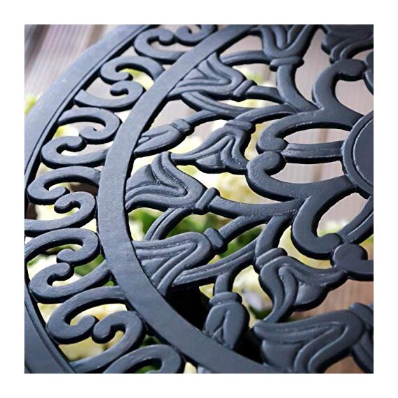 Lazy Susan Bistrotisch Tulipe 60 cm | Rund 2-Sitzer | Aluminiumguss | Wetterfest | 3 Jahre Garantie | Bronzefarben