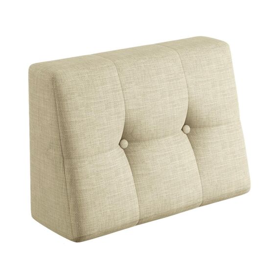 sunnypillow Palettenkissen für Gartenmöbel - Rückenkissen 60x40x20/10cm - Rückenpolster für Bett und Sofa - Palettenpolster für Palettenmöbel - Gesteppte Kissen mit Knöpfen - Rückenlehne Ecru