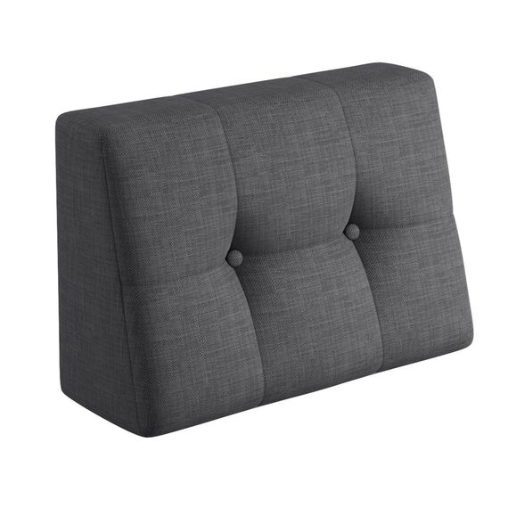 sunnypillow Palettenkissen für Gartenmöbel - Rückenkissen 60x40x20/10cm - Rückenpolster für Bett und Sofa - Palettenpolster für Palettenmöbel - Gesteppte Kissen mit Knöpfen - Rückenlehne Anthrazit