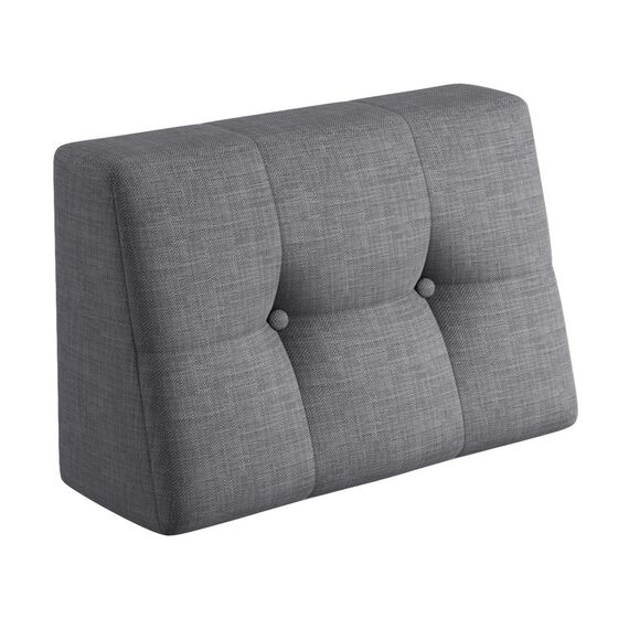 sunnypillow Palettenkissen für Gartenmöbel - Rückenkissen 60x40x20/10cm - Rückenpolster für Bett und Sofa - Palettenpolster für Palettenmöbel - Gesteppte Kissen mit Knöpfen - Rückenlehne Grau