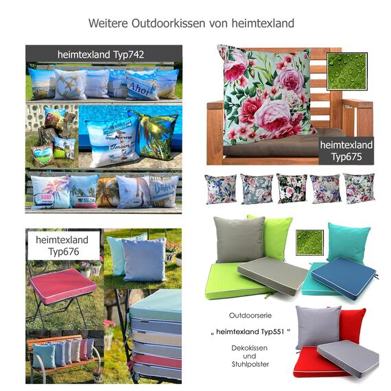 heimtexland ® Outdoorkissen Bedruckt 45x45 Garten Lounge Dekokissen Outdoor Lotus Effekt Typ742 Alpen Bergsee