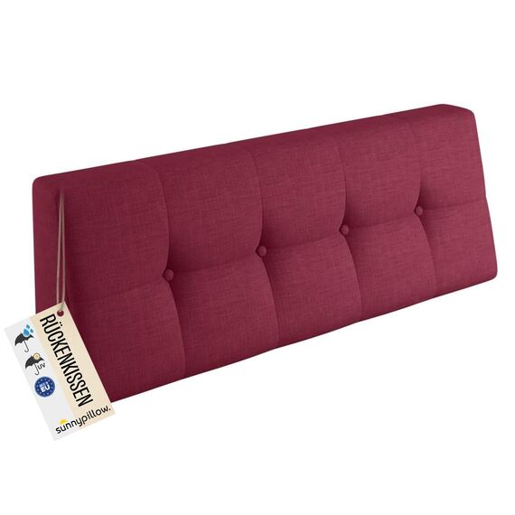 sunnypillow Palettenkissen Outdoor, UV-lichtecht, wasserdicht - Rückenkissen 120x40x20/10cm - Palettenauflage für Palettensofa für Haus und Garten - Palettenpolster für Palettenmöbel - Kissen Rot
