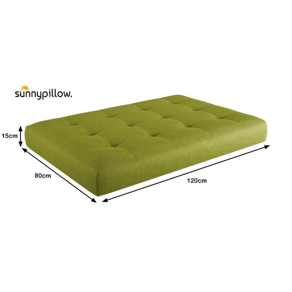 sunnypillow Palettenkissen Outdoor, UV-lichtecht, wasserdicht - Sitzkissen 120x80x15 cm - Palettenauflage für Palettensofa für Haus und Garten - Palettenpolster für Palettenmöbel - Kissen Grün