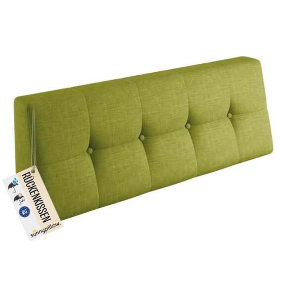 sunnypillow Palettenkissen Outdoor, UV-lichtecht, wasserdicht - Rückenkissen 120x40x20/10cm - Palettenauflage für Palettensofa für Haus und Garten - Palettenpolster für Palettenmöbel - Kissen Grün