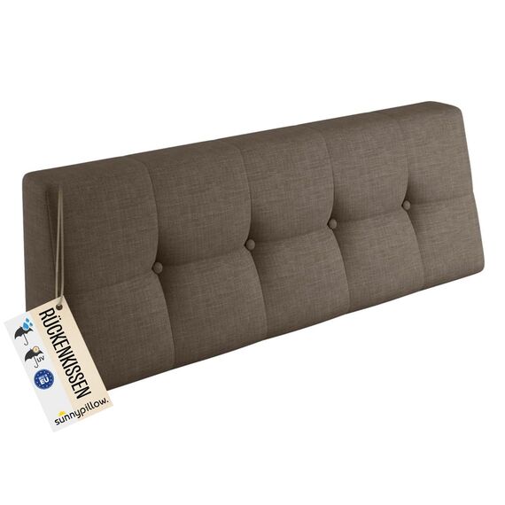 sunnypillow Palettenkissen Outdoor, UV-lichtecht, wasserdicht - Rückenkissen 120x40x20/10cm - Palettenauflage für Palettensofa für Haus und Garten - Palettenpolster für Palettenmöbel - Kissen Braun
