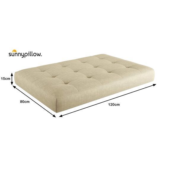 sunnypillow Palettenkissen Outdoor, UV-lichtecht, wasserdicht - Sitzkissen 120x80x15 cm - Palettenauflage für Palettensofa für Haus und Garten - Palettenpolster für Palettenmöbel - Kissen Cremefarben