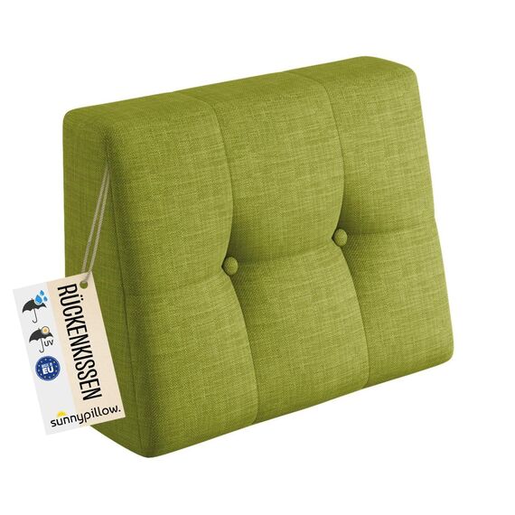 sunnypillow Palettenkissen Outdoor, UV-lichtecht, wasserdicht - Rückenkissen 60x40x20/10cm - Palettenauflage für Palettensofa für Haus und Garten - Palettenpolster für Palettenmöbel - Kissen Grün
