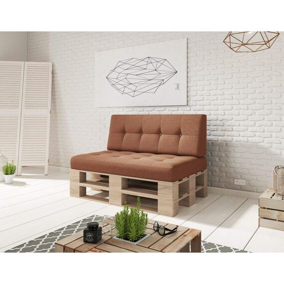 sunnypillow Palettenkissen für Gartenmöbel - Rückenkissen 120x40x20/10cm - Rückenpolster für Bett und Sofa - Palettenpolster für Palettenmöbel - Gesteppte Kissen mit Knöpfen - Rückenlehne Orange