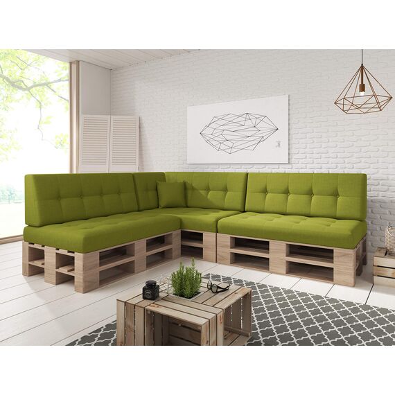 sunnypillow Palettenkissen Outdoor, UV-lichtecht, wasserdicht - Sitzkissen 120x60x15 cm - Palettenauflage für Palettensofa für Haus und Garten - Palettenpolster für Palettenmöbel - Kissen Grün