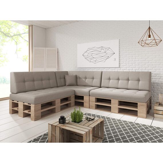 sunnypillow Palettenkissen Outdoor, UV-lichtecht, wasserdicht - Sitzkissen 120x60x15 cm - Palettenauflage für Palettensofa für Haus und Garten - Palettenpolster für Palettenmöbel - Kissen Cremefarben