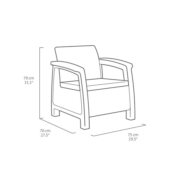 Keter Lounge Set Corfu, grau