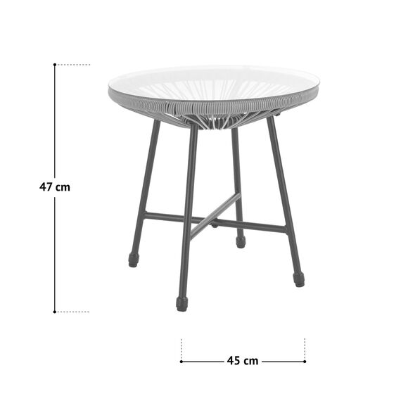 SVITA Bali Balkon-Möbel 3-TLG. Polyrattan Lounge-Set Balkon-Set Terracotta Weiß