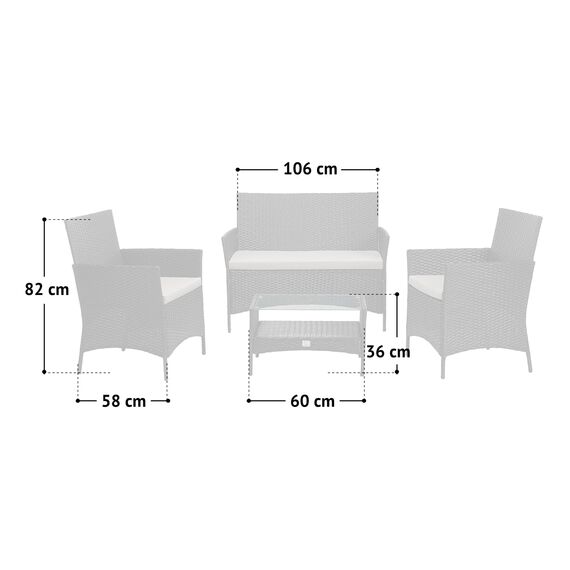 SVITA Brooklyn Gartenmöbel Poly Rattan Sitzgruppe Essgruppe Set Sofa-Garnitur Lounge Braun