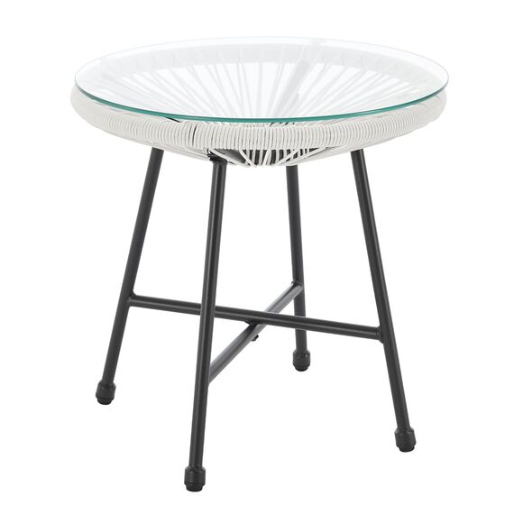 SVITA Bali Balkon-Möbel 3-TLG. Polyrattan Lounge-Set Balkon-Set Terracotta Weiß