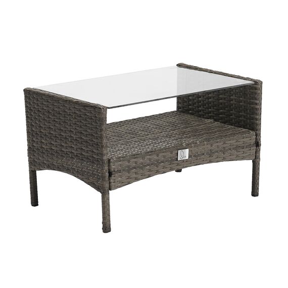 SVITA Brooklyn Gartenmöbel Poly Rattan Sitzgruppe Essgruppe Set Sofa-Garnitur Lounge Grau