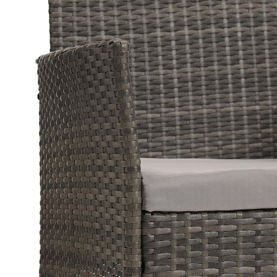 SVITA Brooklyn Gartenmöbel Poly Rattan Sitzgruppe Essgruppe Set Sofa-Garnitur Lounge Grau