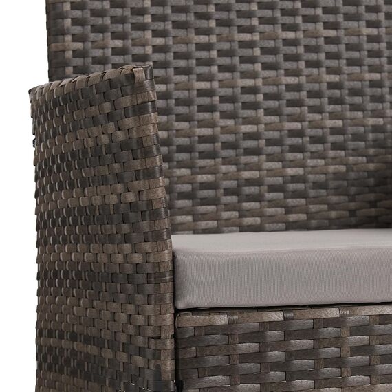 SVITA Brooklyn Gartenmöbel Poly Rattan Sitzgruppe Essgruppe Set Sofa-Garnitur Lounge Braun