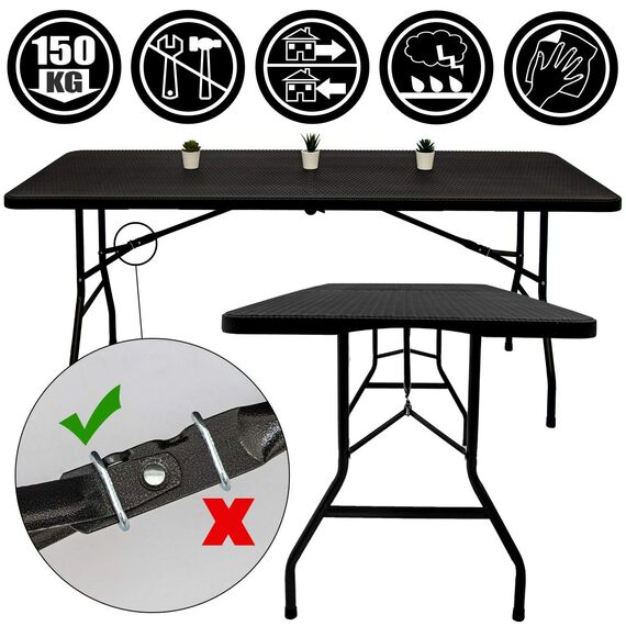 AMANKA 150kg Garten Sitzgruppe 180 cm Tisch Rattan-Optik Wetterfest Gartenmöbel Set mit 6 Stühlen