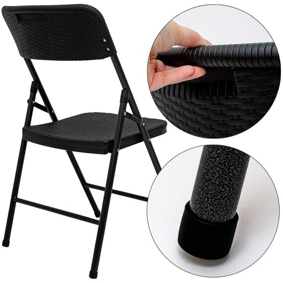 AMANKA 150kg Garten Sitzgruppe 180 cm Tisch Rattan-Optik Wetterfest Gartenmöbel Set mit 6 Stühlen