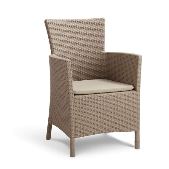 Keter Iowa Gartenmöbel Balkonset Cappuccino mit Sandkissen, 247855