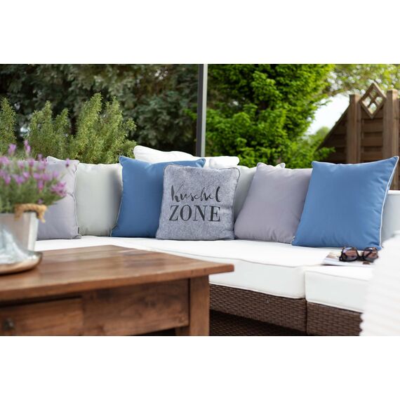 Brandsseller 2er Set Outdoor Kissen 45x45 cm – Wetterfeste Zierkissen mit Paspel – Wasserabweisende Gartenkissen & Dekokissen für draußen – Sofakissen für Balkon & Terrasse – Taupe