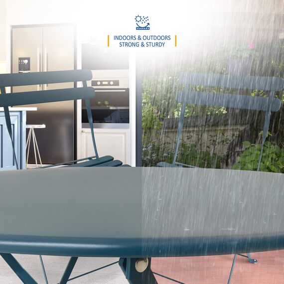 SUNMER Patio Bistro Set 3-teilig mit klappbarem Tisch und Stühlen - Gestell aus pulverbeschichtetem Stahl, leicht zu transportieren, jeder Stuhl kann 120 kg tragen - ideal für Garten, Terrasse, Balkon