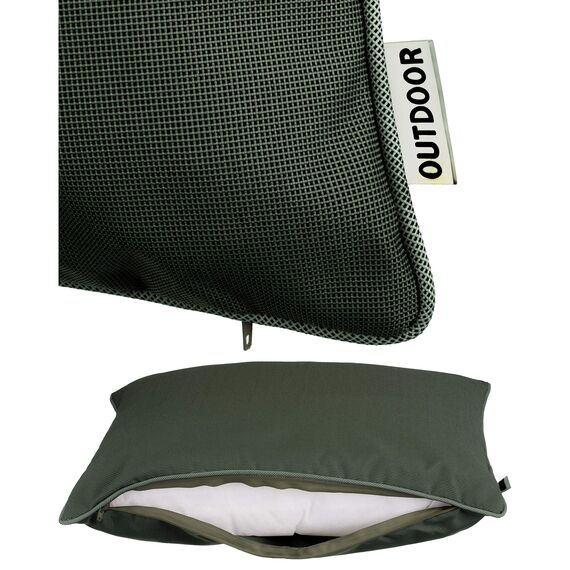 Brandsseller 2er Set Outdoor Kissen 45x45 cm – Wetterfeste Zierkissen mit Paspel – Wasserabweisende Gartenkissen & Dekokissen für draußen – Sofakissen für Balkon & Terrasse – Anthrazit