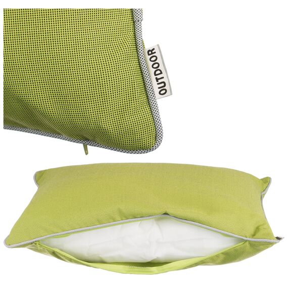 Brandsseller 2er Set Outdoor Kissen 45x45 cm – Wetterfeste Zierkissen mit Paspel – Wasserabweisende Gartenkissen & Dekokissen für draußen – Sofakissen für Balkon & Terrasse – Grün