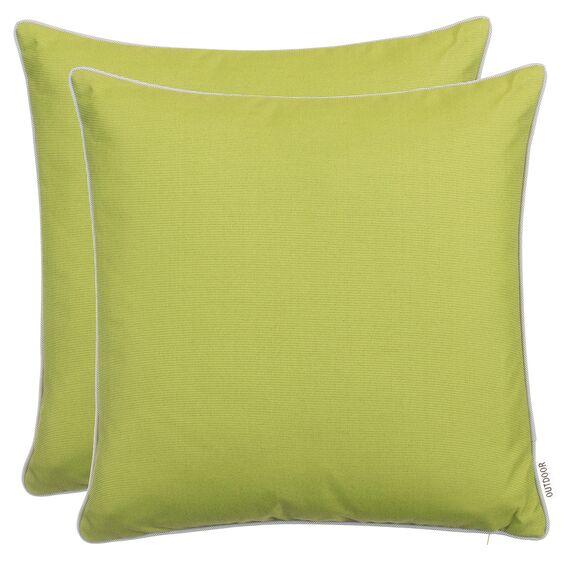 Brandsseller 2er Set Outdoor Kissen 45x45 cm – Wetterfeste Zierkissen mit Paspel – Wasserabweisende Gartenkissen & Dekokissen für draußen – Sofakissen für Balkon & Terrasse – Grün