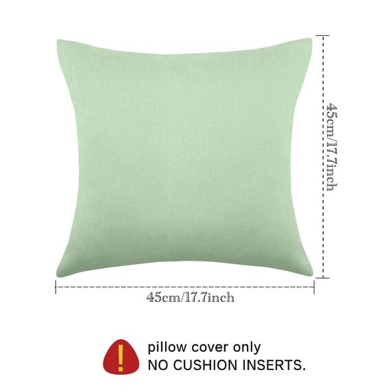 BOAO 4 Packungen Dekorative Outdoor Terrasse Balkon wasserdichte Kissenbezüge, Quadratische Garten Kissenhülle, PU Beschichtung Kissenbezug für Couch, Bett, Sofa und Balkon, 18 x 18 Zoll (Hellgrün)