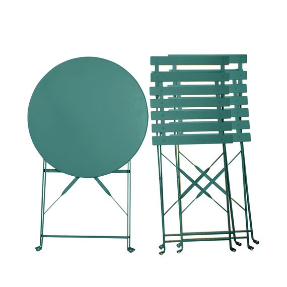 SVITA Berlin Bistro-Set Metall Sitzgruppe Balkon klappbar Tisch Stühle Dunkelgrün