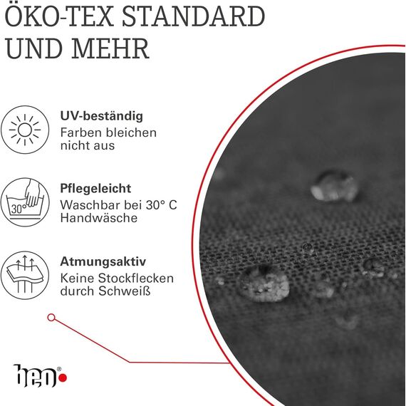 Beo Bali Gartenstuhl-Auflagen Niedriglehner 96x47 cm, 4er Set orange gelb weiß gestreift | Waschbare, UV-beständige Sitz-Kissen | Atmungsaktive Polster-Auflagen nach Öko-Tex Standard | Made in EU