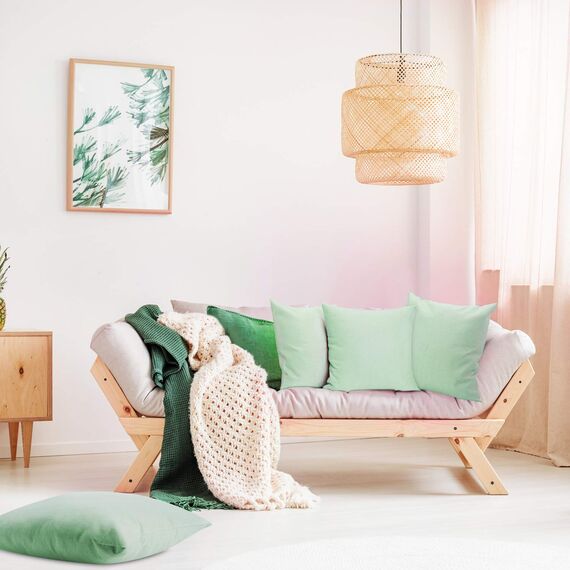 BOAO 4 Packungen Dekorative Outdoor Terrasse Balkon wasserdichte Kissenbezüge, Quadratische Garten Kissenhülle, PU Beschichtung Kissenbezug für Couch, Bett, Sofa und Balkon, 18 x 18 Zoll (Hellgrün)