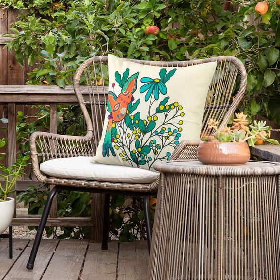 Artscope wasserdichte Kissenbezugen, 4er Set Textiles Vogelmuster Kissenhülle Atmungsaktiv Kissen Fall für Outdoor Balkon Terrasse Patio Garten Bauernhaus Dekor 45x45CM