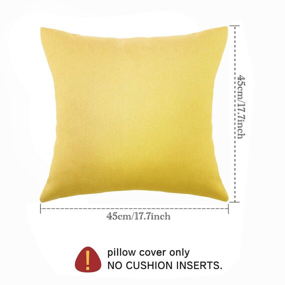 Dekorative wasserdichte Kissenbezüge 4 Stück, für den Außenbereich – 45,7 × 45,7 cm, Goldgelb, mit PU-Beschichtung, ideal für Terrasse, Balkon, Garten, Sofa, Bett und Zelt