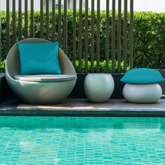 Dekorative wasserdichte Kissenbezüge für den Außenbereich, quadratisch, für Terrasse, Balkon, Garten, mit PU-Beschichtung, für Couch, Bett, Terrasse, Sofa, Zelt, 45,7 x 45,7 cm (Blaugrün), 4 Stück