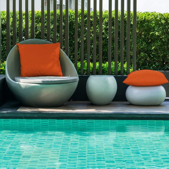 BOAO 4 Packungen Dekorative Outdoor Terrasse Balkon wasserdichte Kissenbezüge, Quadratische Garten Kissenhülle, PU Beschichtung Kissenbezug für Couch, Bett, Sofa und Zelt,18 x 18 Zoll (Orange)