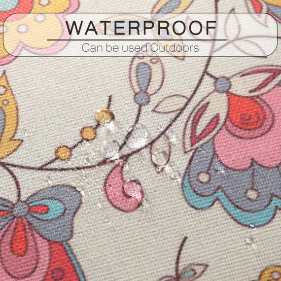 Artscope wasserdichte Kissenbezugen, 4er Set Rosa Blume und AFFE Kissenhülle Atmungsaktiv Kissen Fall für Outdoor Balkon Terrasse Patio Garten Bauernhaus Dekor 45x45CM