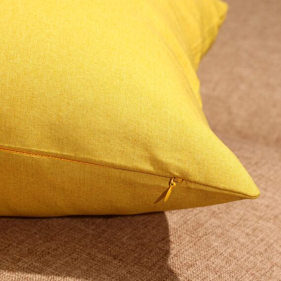 4 Stück dekorative wasserdichte Outdoor-Kissenbezüge, quadratisch, Terrasse, Balkon, Garten, wasserdichter Kissenbezug, PU-Beschichtung, Kissenhülle für Couch, Bett, Sofa, Zelt, 45,7 x cm (hellgelb)