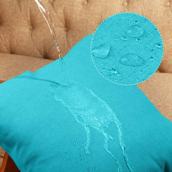 4 Stück dekorative wasserdichte Outdoor-Kissenbezüge, quadratisch, Terrasse, Balkon, Garten, wasserdichter Kissenbezug, PU-Beschichtung, Kissenhülle für Couch, Bett, Sofa, Zelt, 45,7 x cm (mehrfarbig)