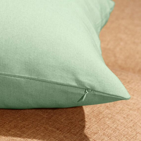 BOAO 4 Packungen Dekorative Outdoor Terrasse Balkon wasserdichte Kissenbezüge, Quadratische Garten Kissenhülle, PU Beschichtung Kissenbezug für Couch, Bett, Sofa und Balkon, 18 x 18 Zoll (Hellgrün)