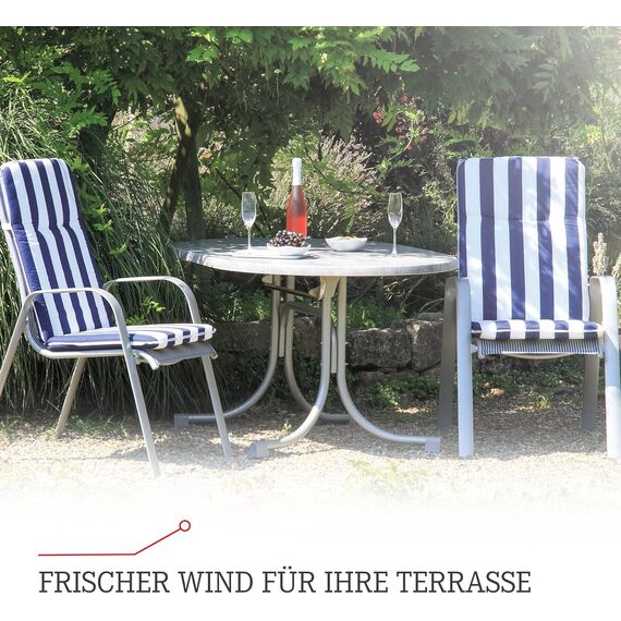 Beo Niedriglehner Gartenstuhlauflage Bali - 6er Set - 47x44x52 cm - Waschbar - Atmungsaktives Gartenstuhlkissen - Baumwolle & Extra Dickes Polster - UV-beständig, Oeko-TEX Zertifiziert - Eger