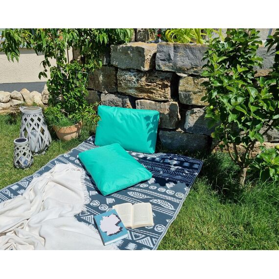 JACK Outdoor Lounge XL Kissen 40x60cm Dekokissen inkl. Füllung Wasserfest Sitzkissen Garten Stuhl Lotus Effekt, Farbe:Aqua