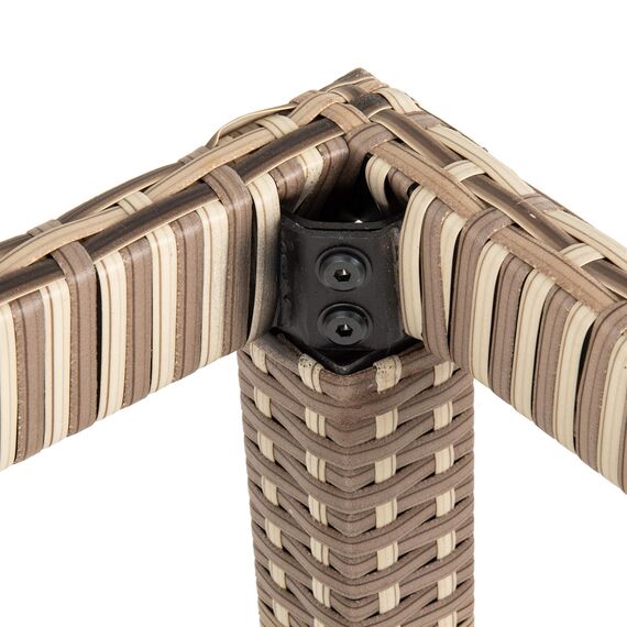 ESTEXO Polyrattan Gartenmöbel Set Sitzgruppe Rattan Gartenset Essgruppe Stuhl Tisch Set Garten Tisch und Stuhl Set 4 Personen Glas Glastisch (Beige-Braun)